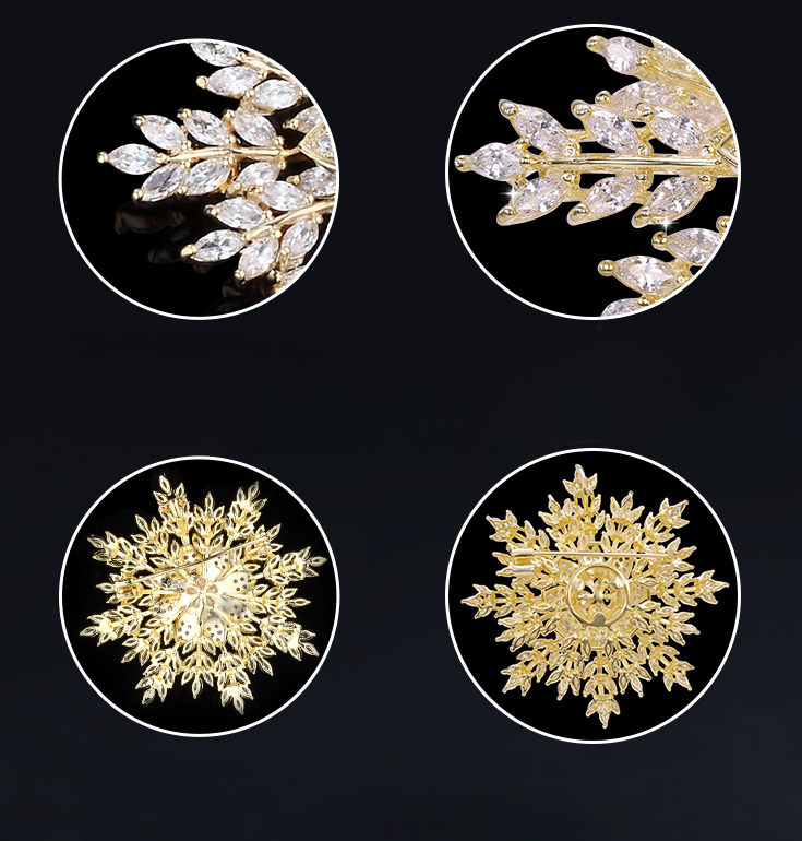 Broche Flocon de Neige avec Perle - Éternelle Paris
