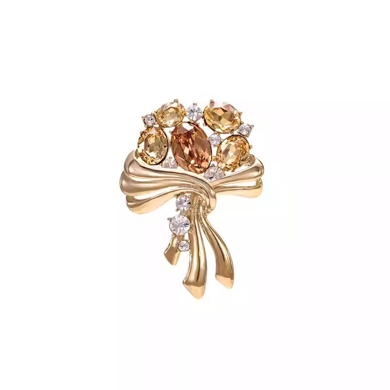 Broche en Cristal Autrichien Champagne - Éternelle Paris