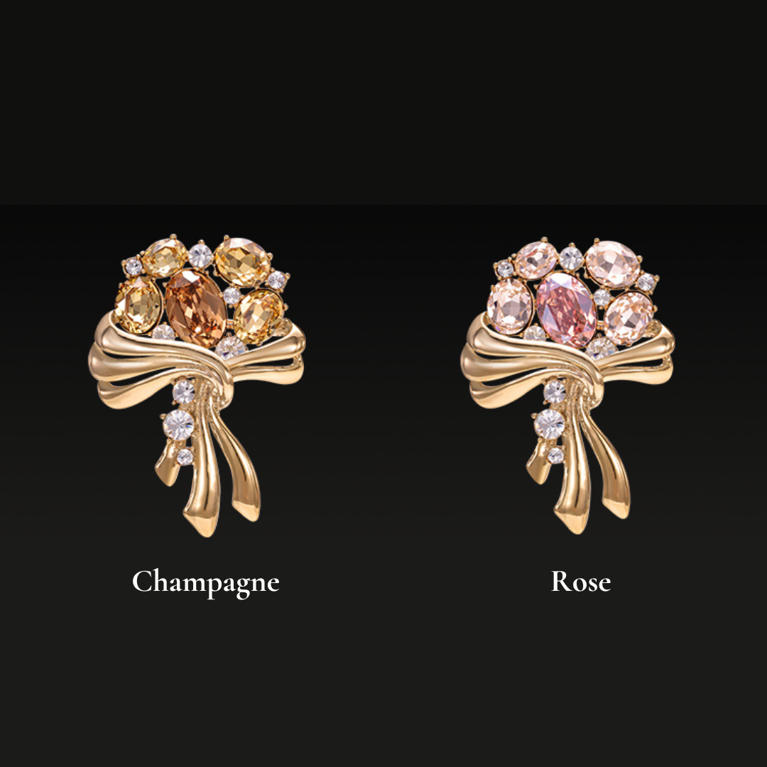 Broche en Cristal Autrichien Champagne - Éternelle Paris