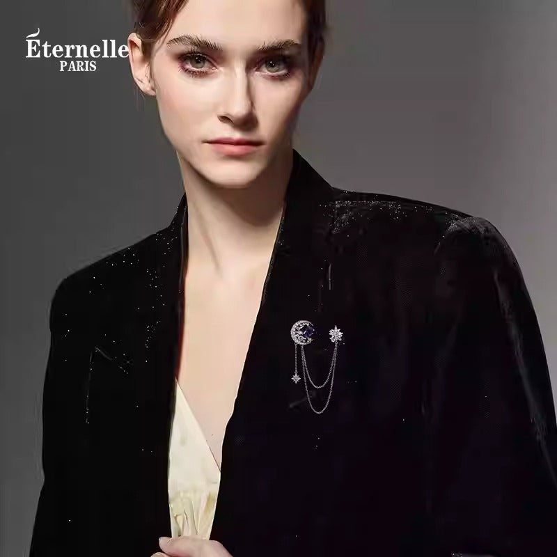 Broche Lune et Étoiles - Éternelle Paris