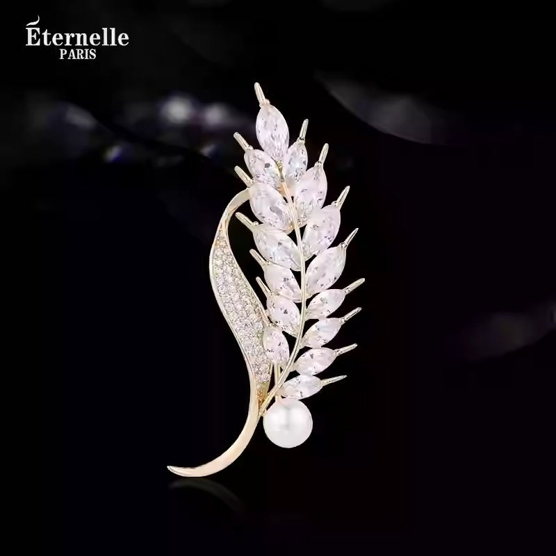 Broche Épi de Blé Cristal - Éternelle Paris