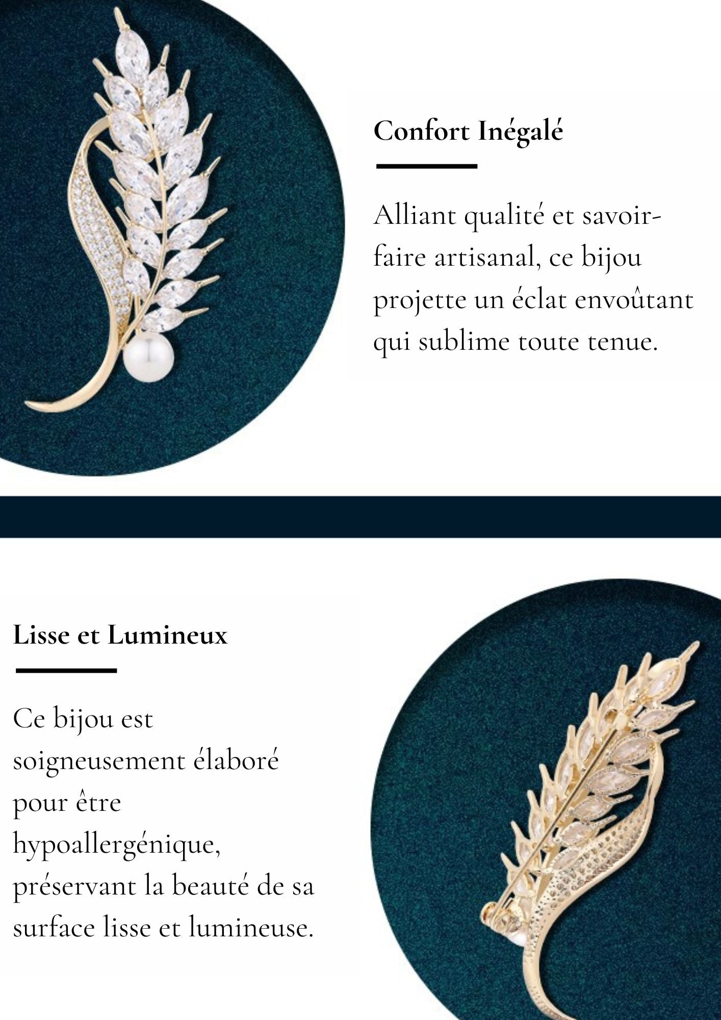 Broche Épi de Blé Cristal - Éternelle Paris