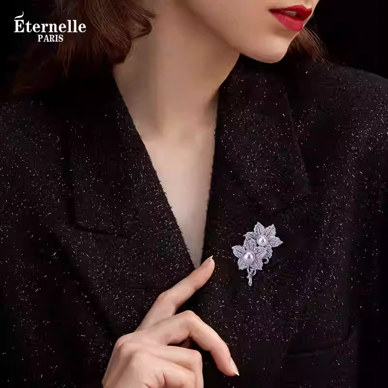 Broche Fleur Avec Perle - Éternelle Paris