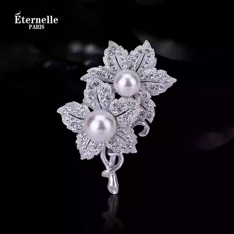Broche Fleur Avec Perle - Éternelle Paris