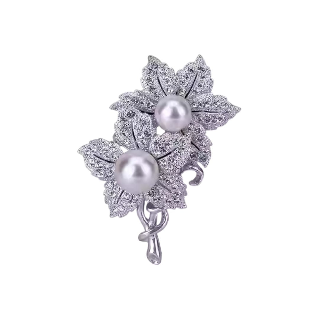 Broche Fleur Avec Perle - Éternelle Paris