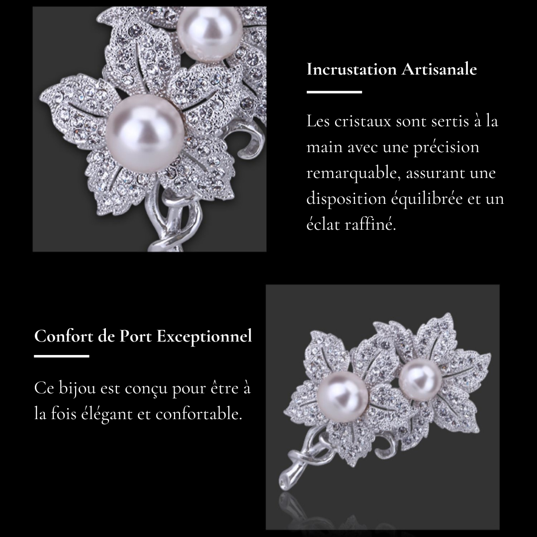 Broche Fleur Avec Perle - Éternelle Paris