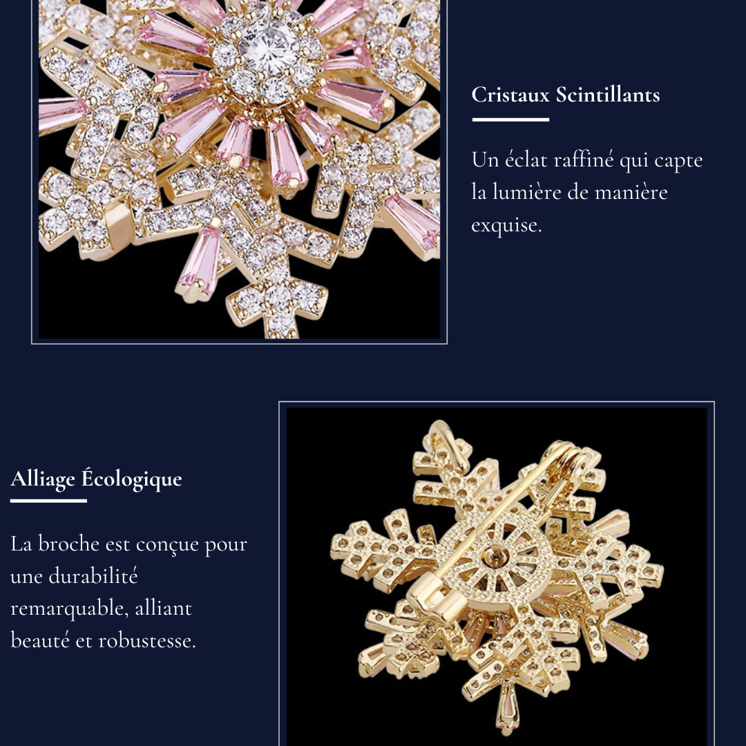 Broche Flocon de Neige en Cristaux - Éternelle Paris