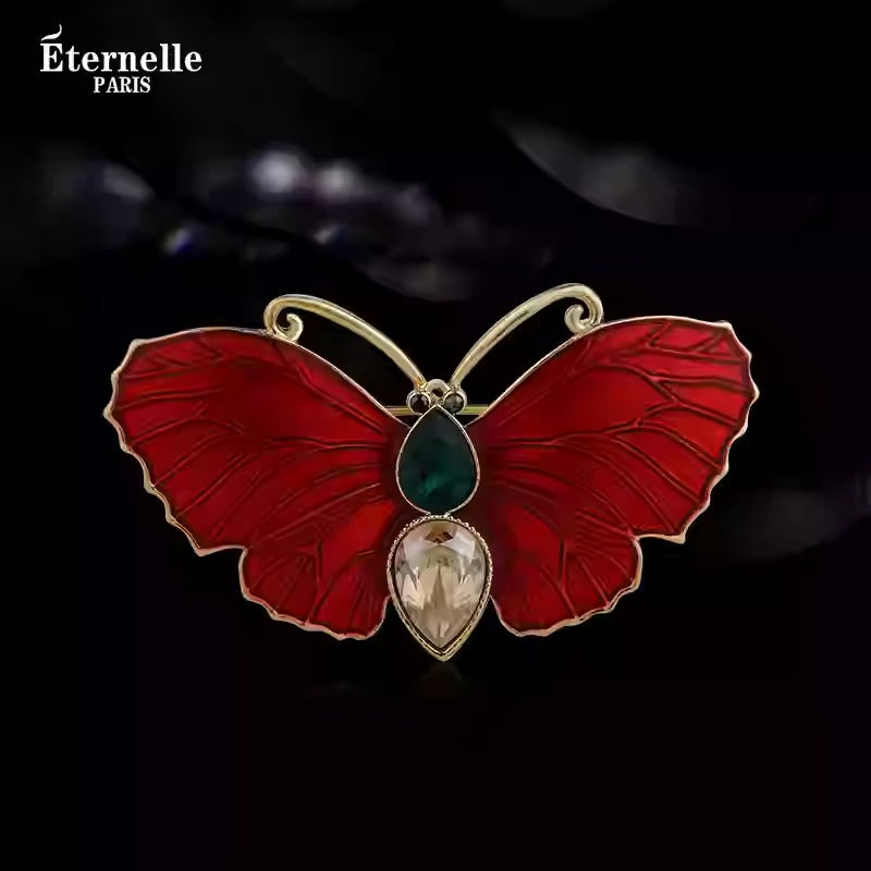 Broche Papillon en Cristal Vintage - Éternelle Paris