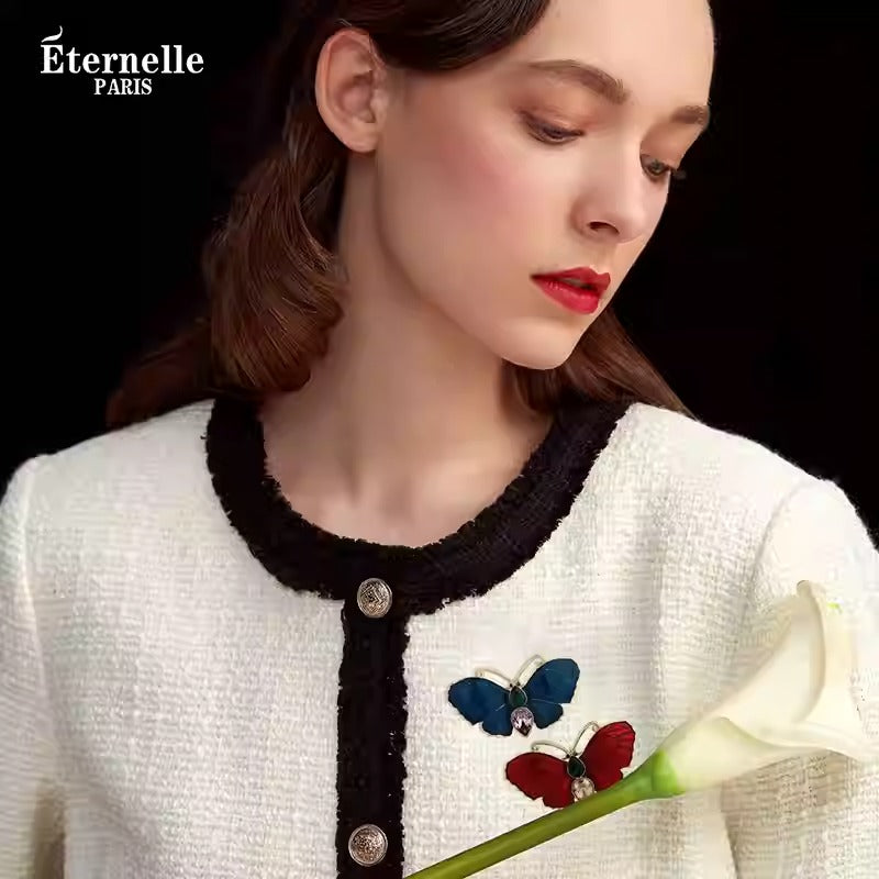 Broche Papillon en Cristal Vintage - Éternelle Paris