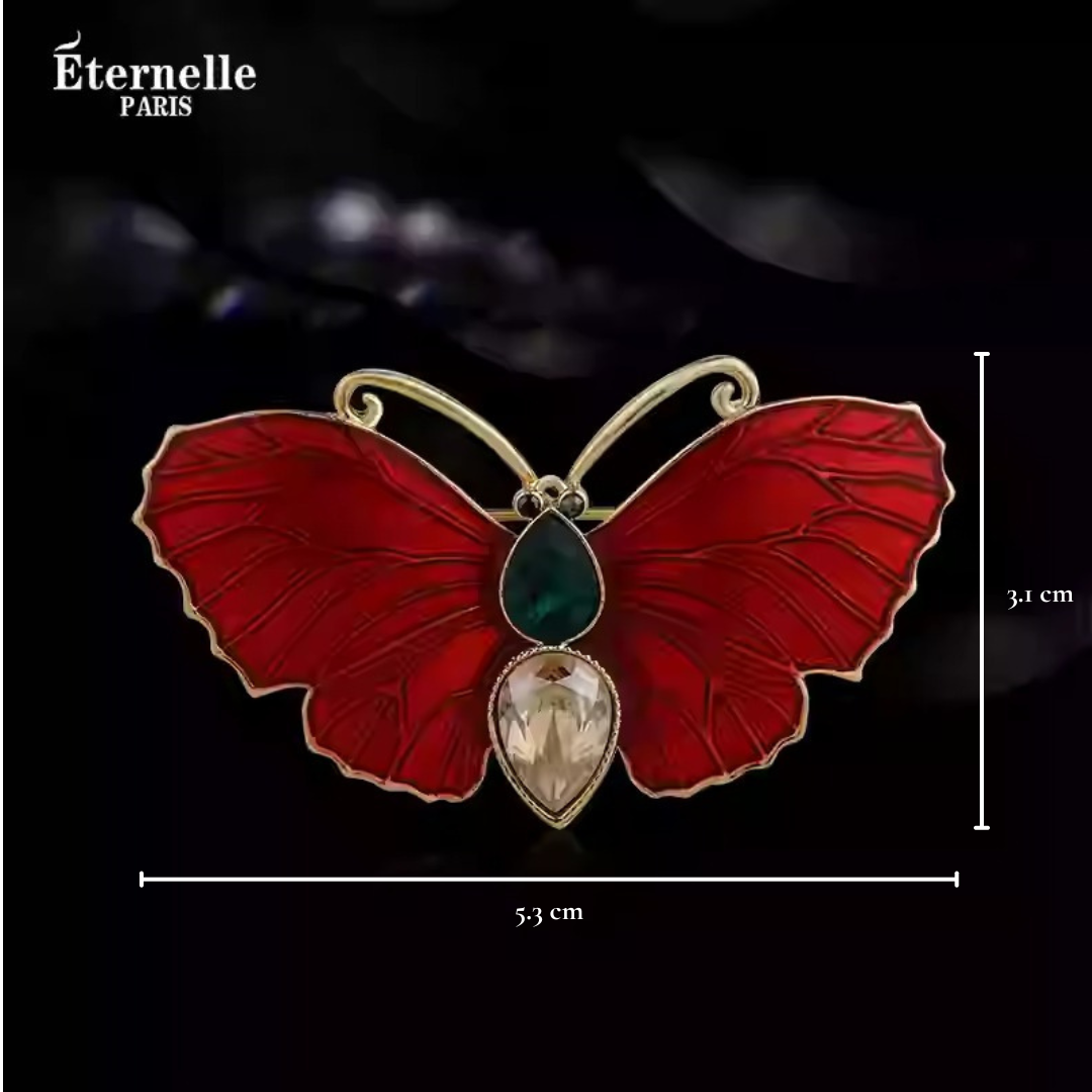 Broche Papillon en Cristal Vintage - Éternelle Paris