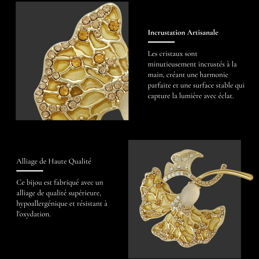 Broche Feuille de Ginkgo - Éternelle Paris