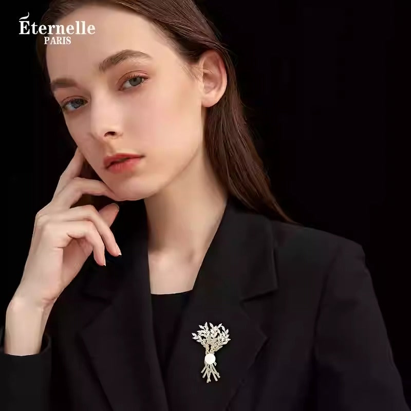 Broche Feuillage Cristal - Éternelle Paris
