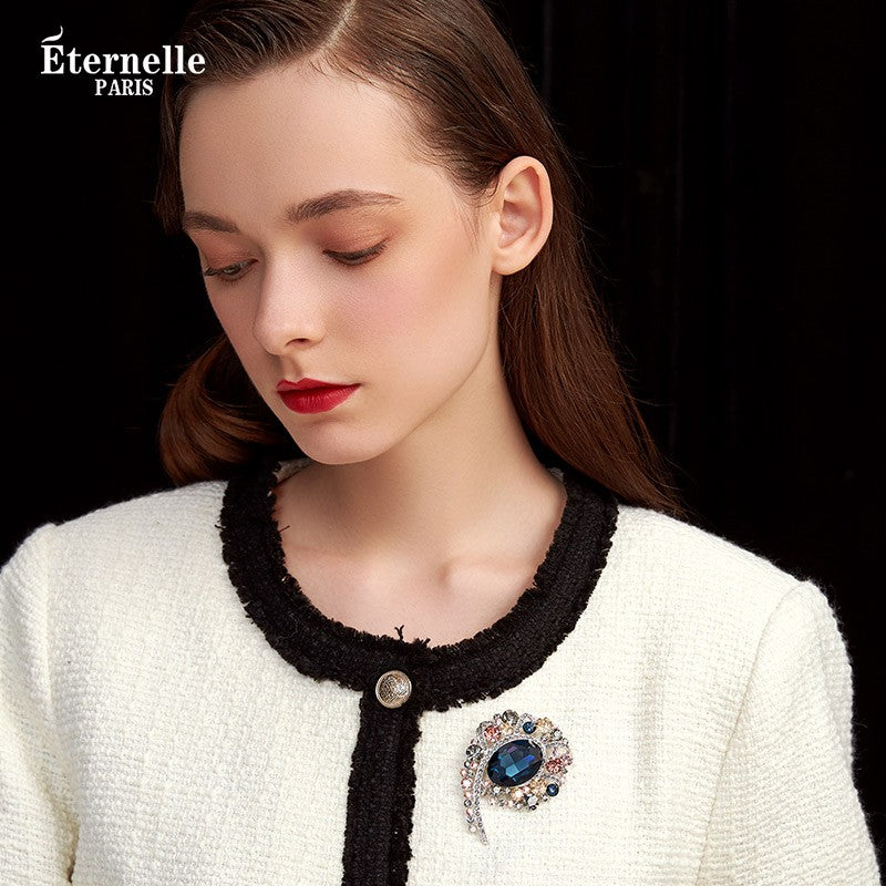 Broche Vintage Avec Cristal Autrichien - Éternelle Paris