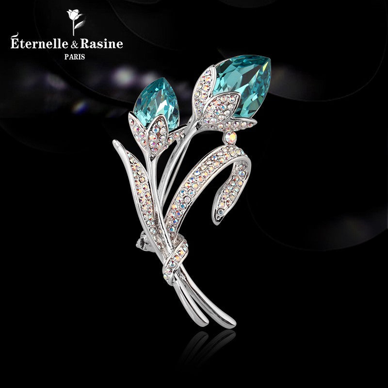 Broche Fleur en Cristal Autrichien - Éternelle Paris