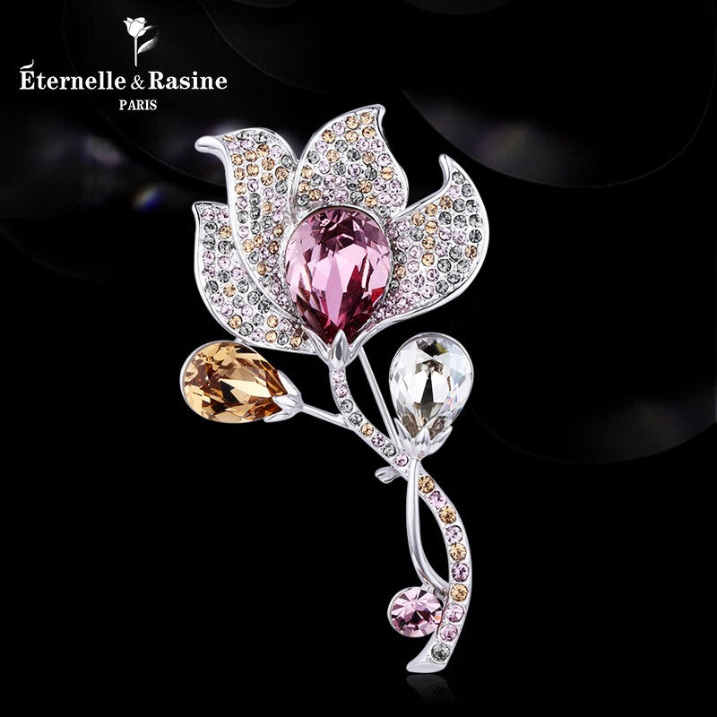 Broche Fleur en Cristal - Éternelle Paris
