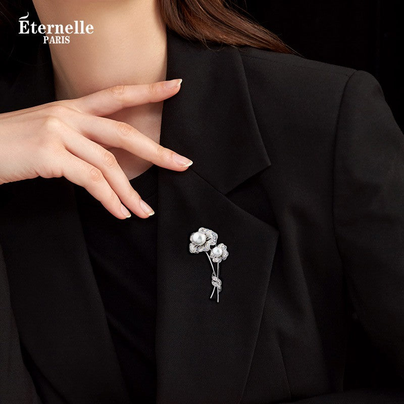 Broche Fleur Perle - Éternelle Paris