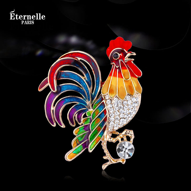 Broche Coq Colorée - Éternelle Paris