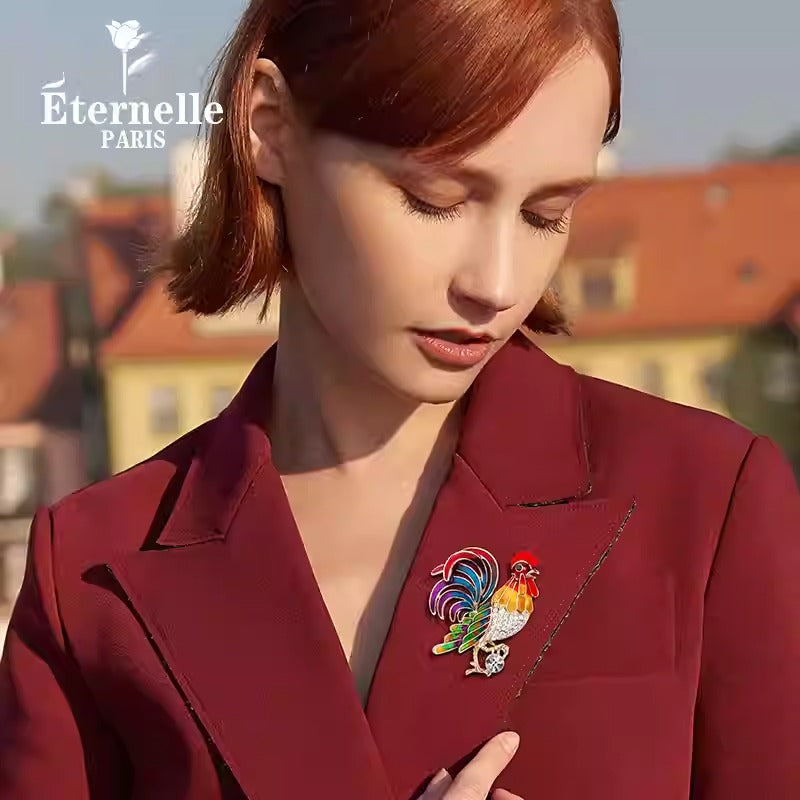 Broche Coq Colorée - Éternelle Paris