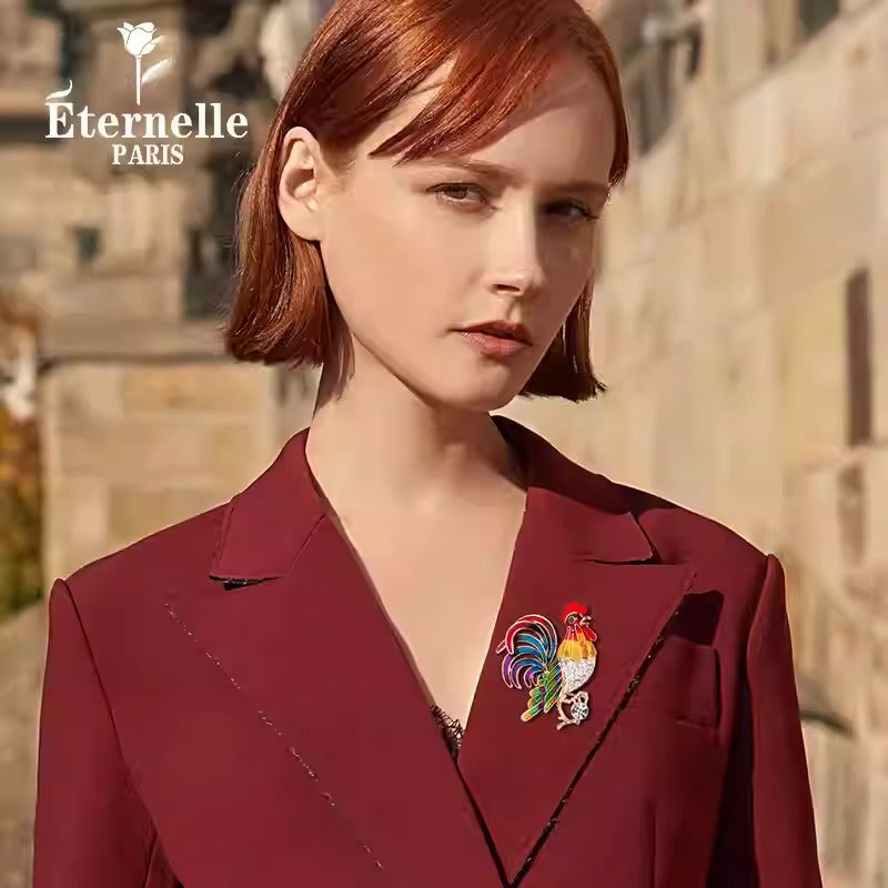 Broche Coq Colorée - Éternelle Paris