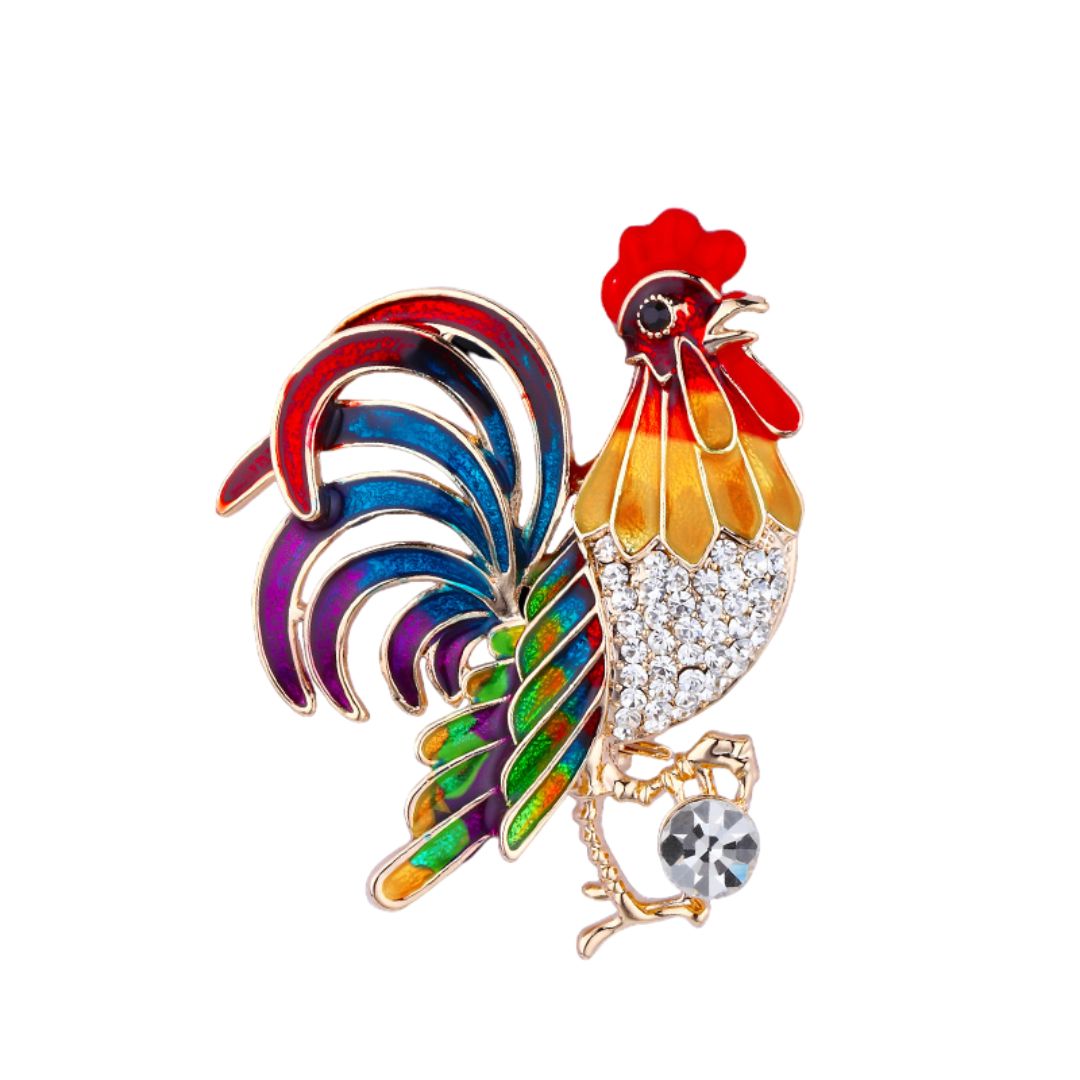 Broche Coq Colorée - Éternelle Paris