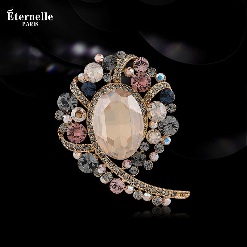 Broche Vintage Avec Cristal Autrichien - Éternelle Paris