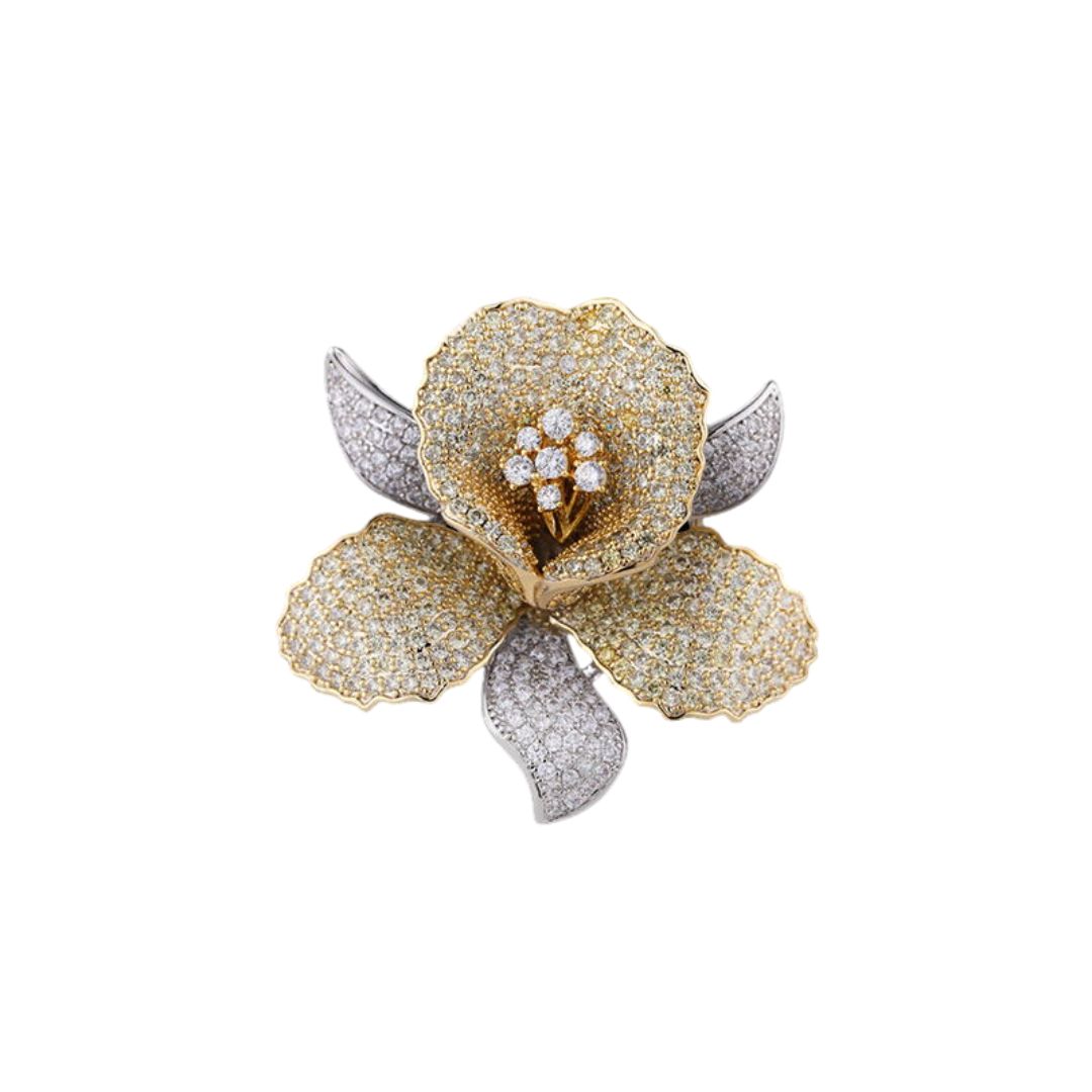 Broche Camélia en Cristaux - Éternelle Paris