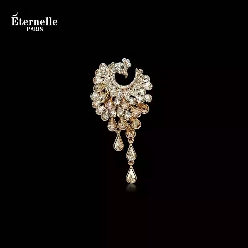 Broche Phénix en Cristal Ondulant - Éternelle Paris