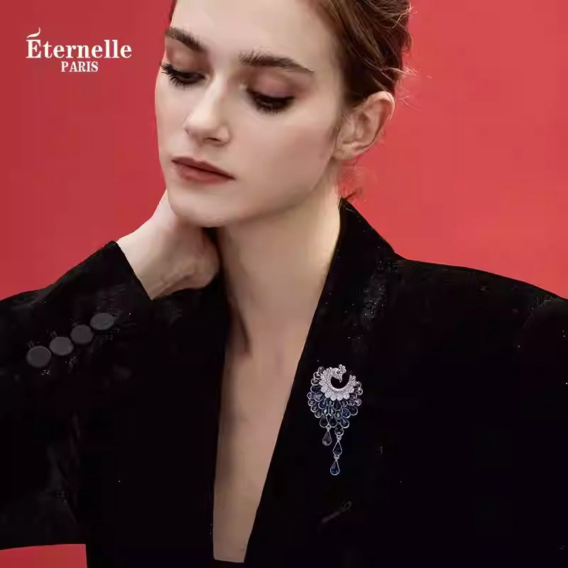 Broche Phénix en Cristal Ondulant - Éternelle Paris