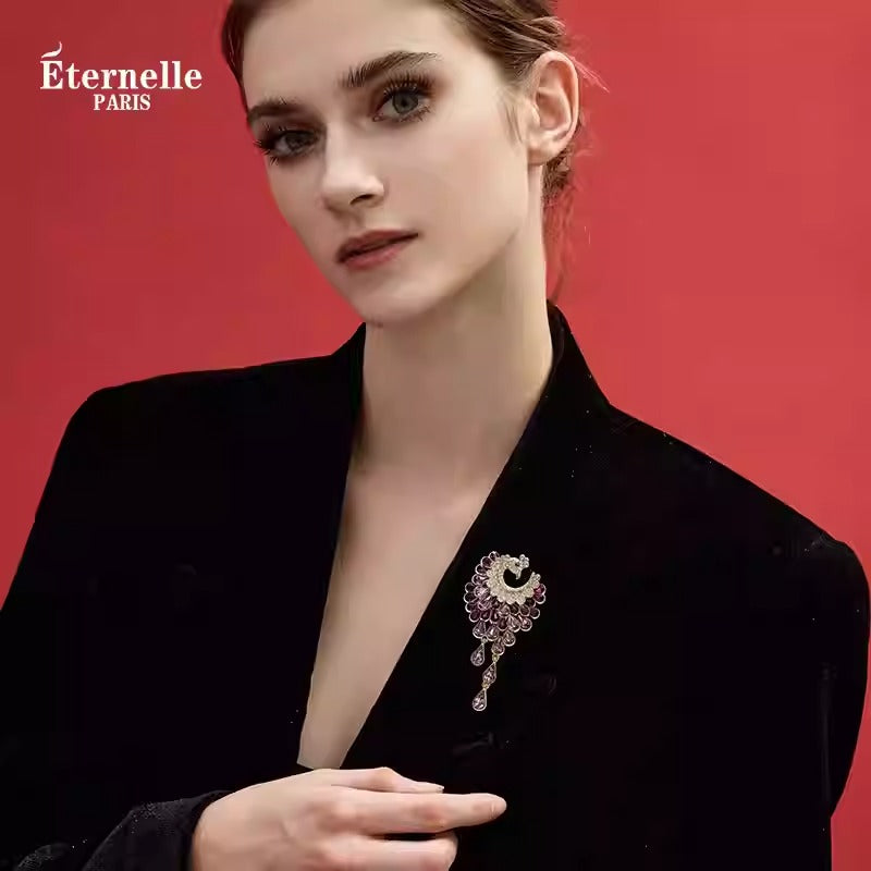 Broche Phénix en Cristal Ondulant - Éternelle Paris