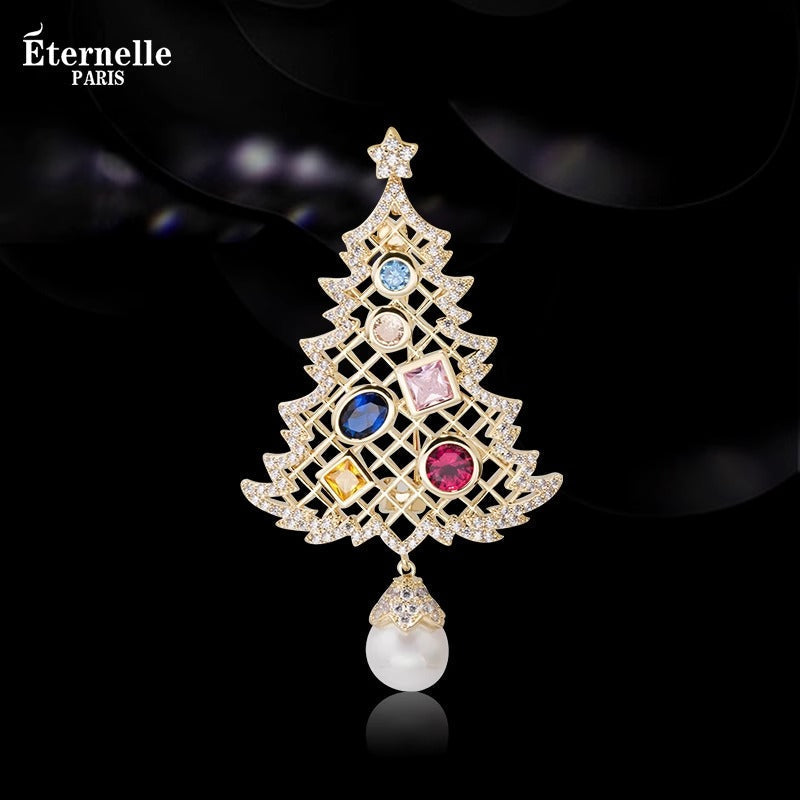 Broche Sapin de Noël Ornée - Éternelle