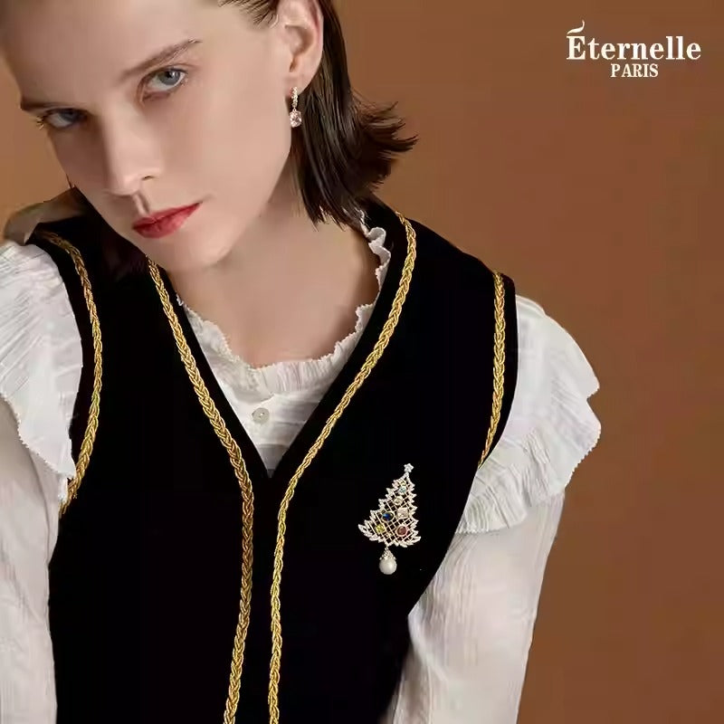 Broche Sapin de Noël Ornée - Éternelle