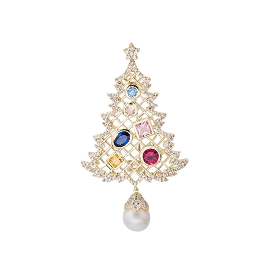 Broche Sapin de Noël Ornée - Éternelle