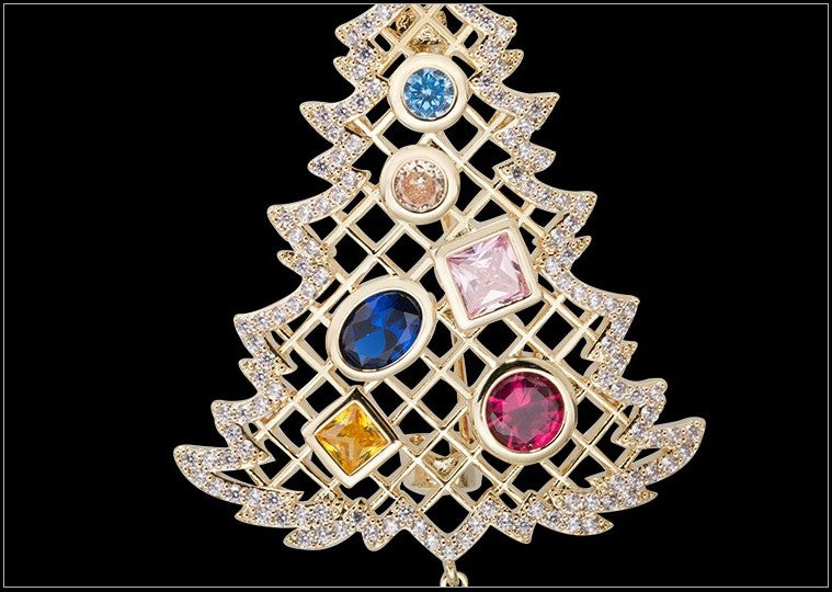 Broche Sapin de Noël Ornée - Éternelle