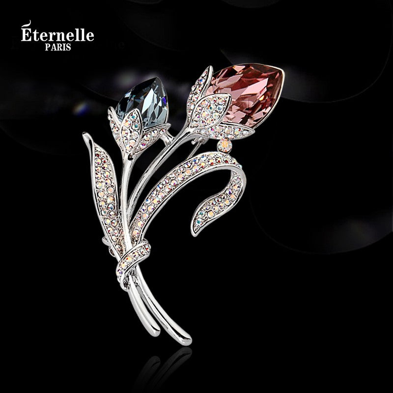 Broche Fleur en Cristal Autrichien - Éternelle Paris