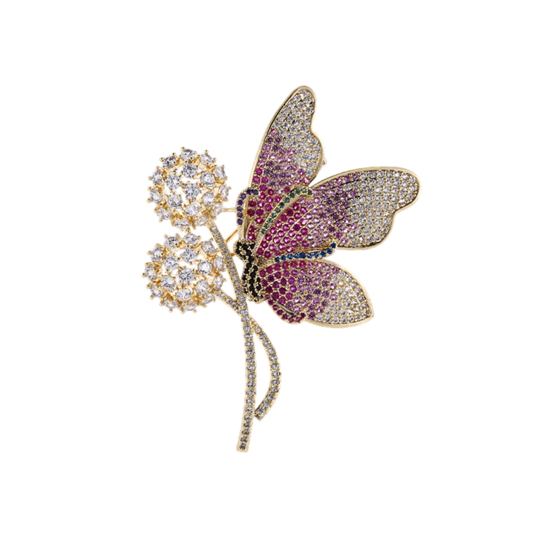 Broche Papillon sur La Fleur - Éternelle Paris