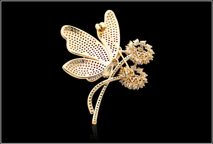 Broche Papillon sur La Fleur - Éternelle Paris
