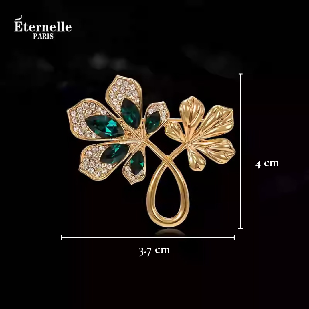 Broche Feuille D'érable en Cristal - Éternelle Paris