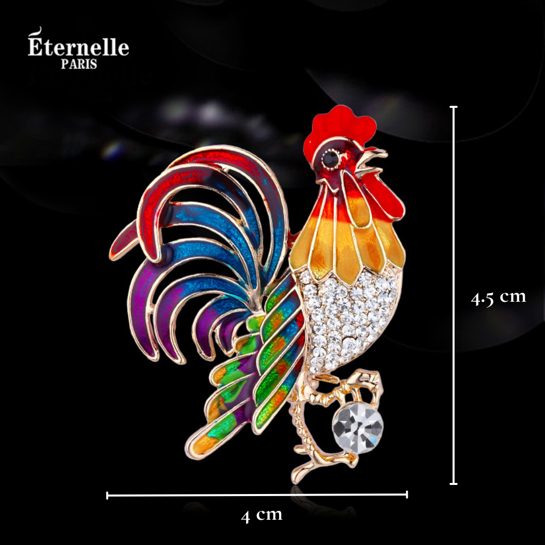 Broche Coq Colorée - Éternelle Paris