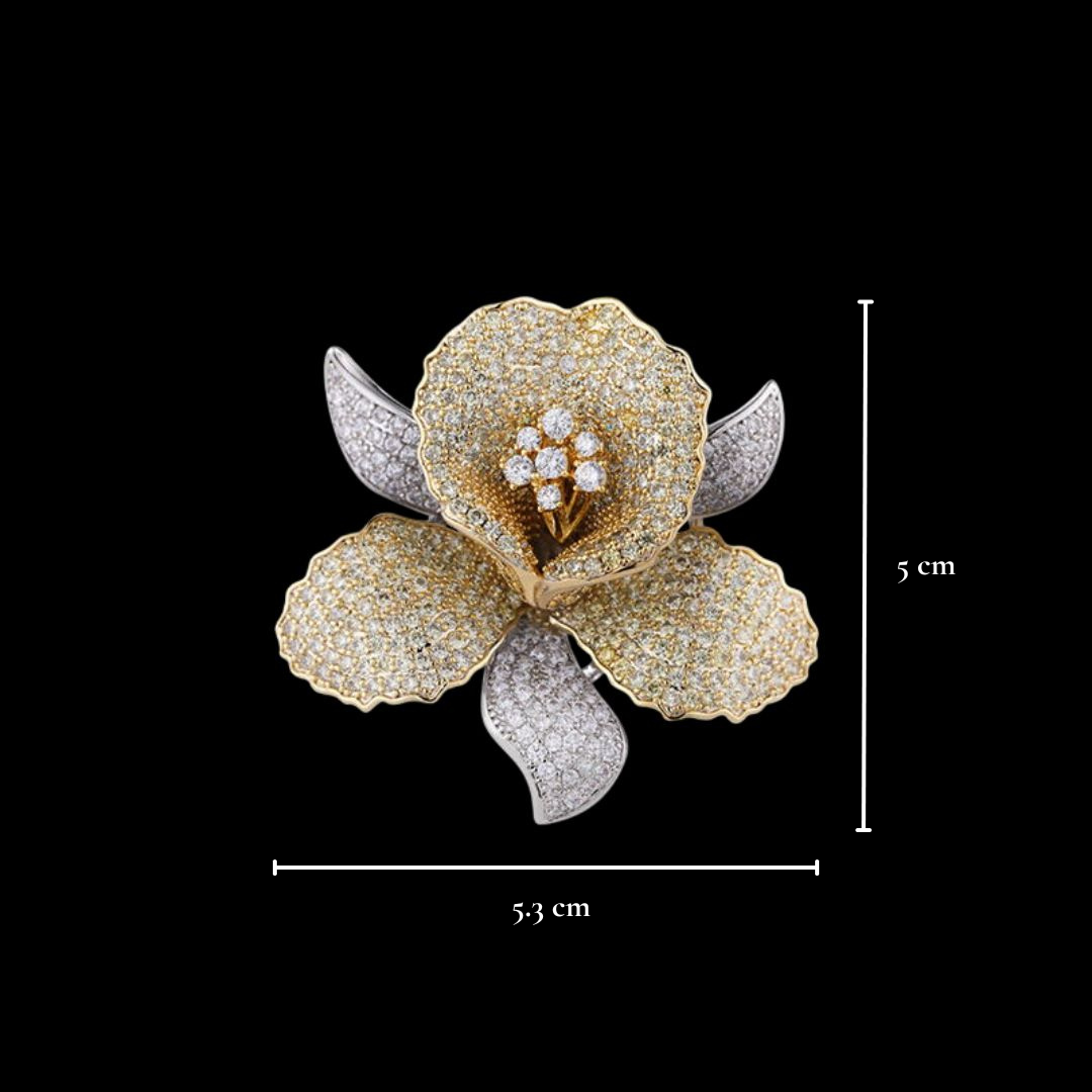 Broche Camélia en Cristaux - Éternelle Paris