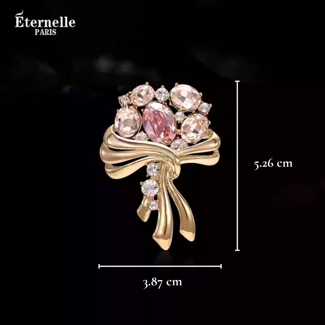 Broche en Cristal Autrichien Champagne - Éternelle Paris