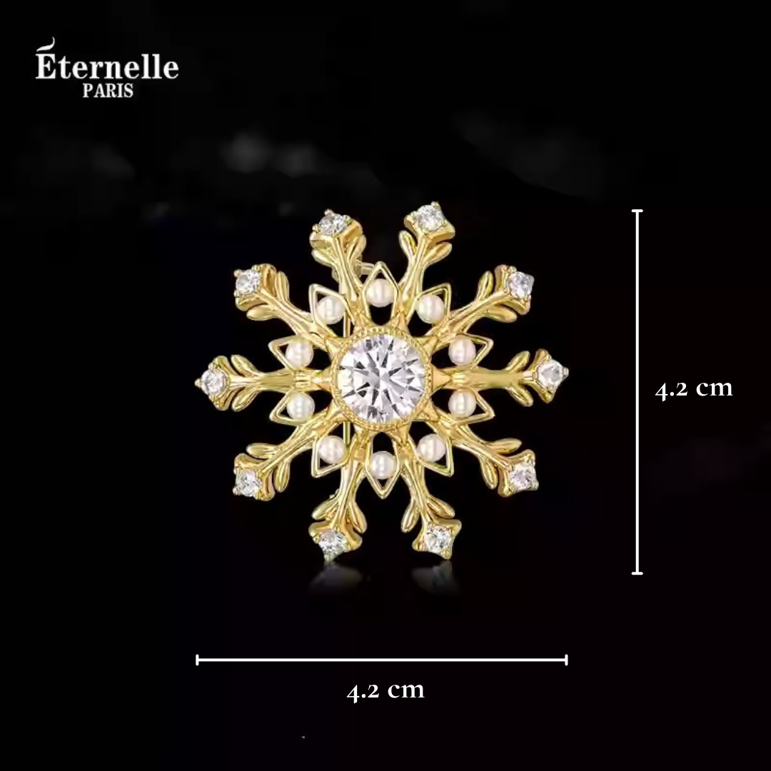 Broche Flocon de Neige Dorée - Éternelle Paris