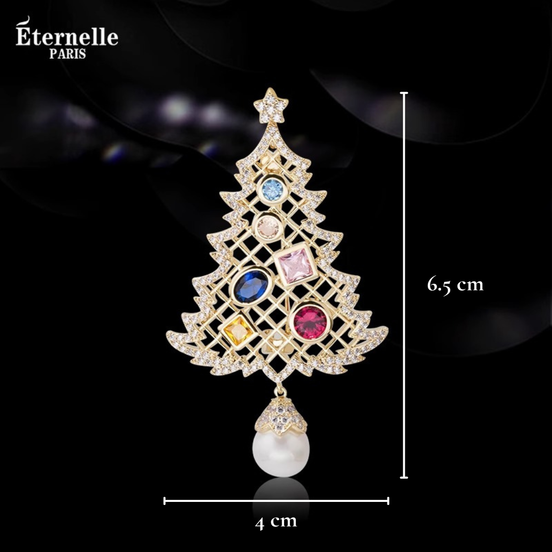 Broche Sapin de Noël Ornée - Éternelle