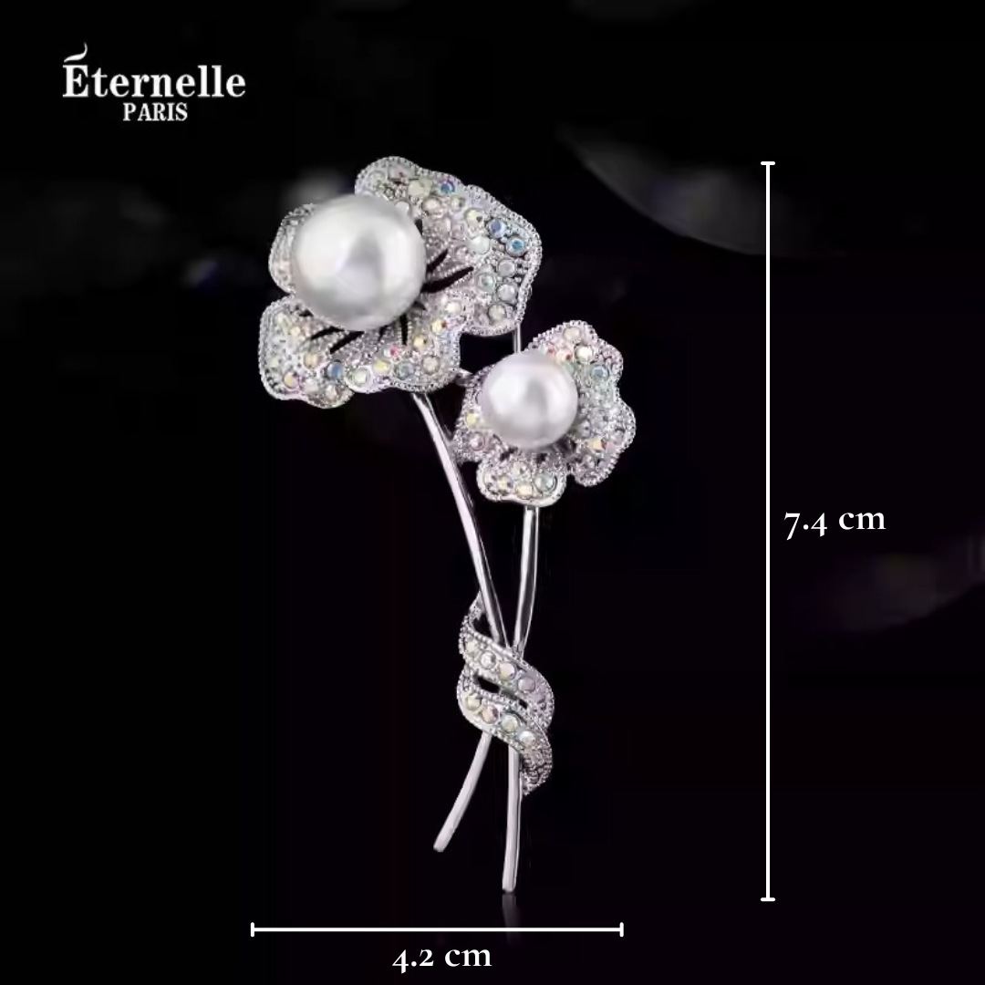 Broche Fleur Perle - Éternelle Paris