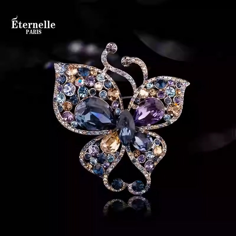 Broche Papillon en Cristaux - Éternelle Paris