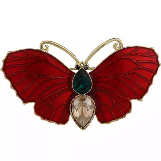 Broche Papillon en Cristal Vintage - Éternelle Paris