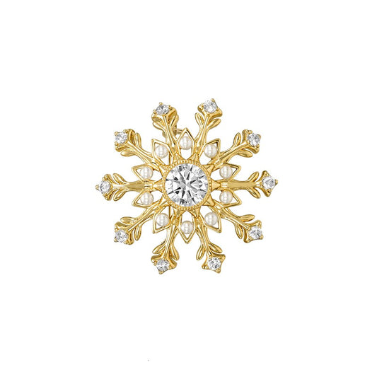 Broche Flocon de Neige Dorée - Éternelle Paris