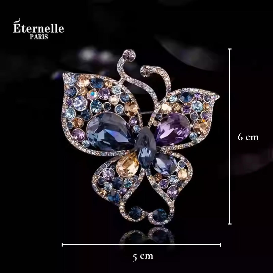 Broche Papillon en Cristaux - Éternelle Paris